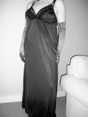 Black silky lacy long - long, formal