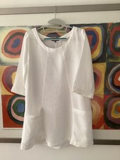 Sahara White 3/4 sleeve Tunic top Linen size S (10-14) Good condition