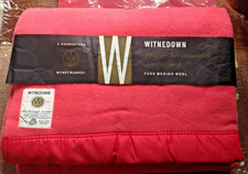 Vintage Witney Witnedown Pure Merino Wool Blanket - Satin Ribbon Bound 90 x 100