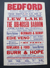 Bedford Palace Camden Town, London 1913 Original Variety Theatre Poster LEW LAKE