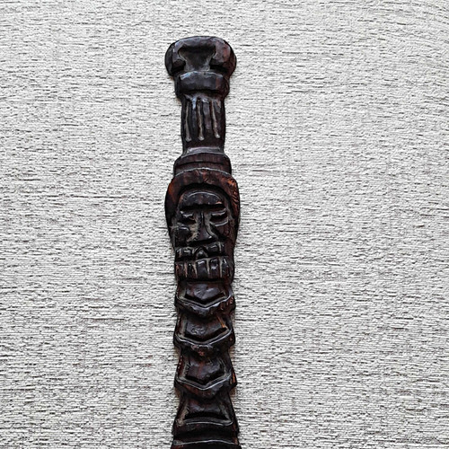 Tribal art carved wood mask - art,