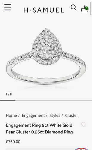 Samuel 9ct white gold - h.,