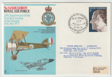 14/7/1973 UK GB Flown Cover - No54 Squadron Royal Air Force - Sopwith PUP