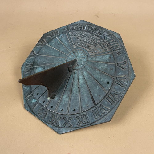 Antique brass gold sun dial - brass,
