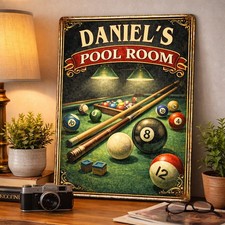 Personalised Pool Room Metal
