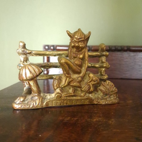 Vintage brass pixie - vintage, letter