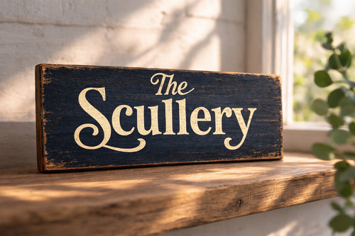 Scullery wooden sign 28cm
