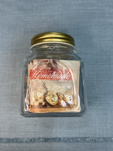 Square clear glass jar 370ml - square,
