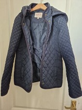 Marks and Spencer (M&S) Girls Navy Quilted School Coat with Hood Age 11-12 Years