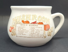 Vintage Recipe Soup Mugs Bowls