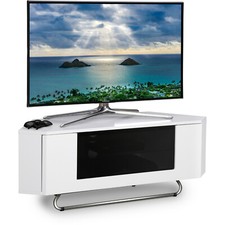 Centurion Supports Hampshire Gloss White BeamThru 26"-50" LED TV Corner Cabinet
