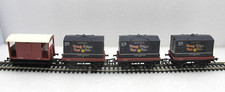 Triang (Hornby) Pedigree Prams on Conflat Wagons + Guards Van - (3713)