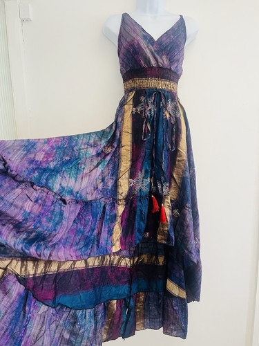 Silk dress long bohemian tie - long,