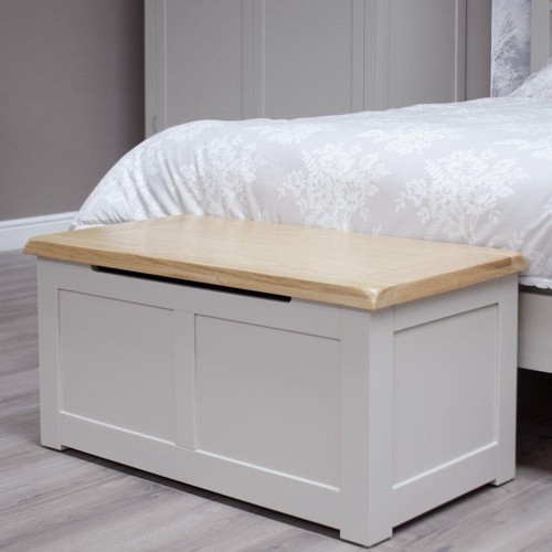 Grey painted blanket box - grey,