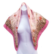 Tiffany & Co NWT Pink Floral, Butterflies, Turtle, Bird Silk Scarf Orig Box 34"