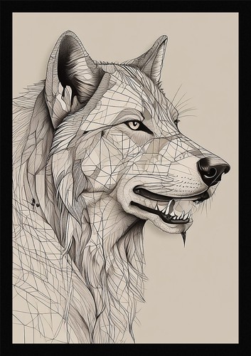 Wild wolf art beautiful - wild, framed