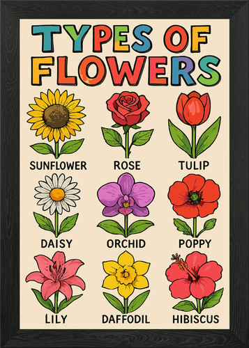 Types flowers illustration - types, of