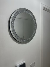 Round Crystal Diamond Wall Mirror