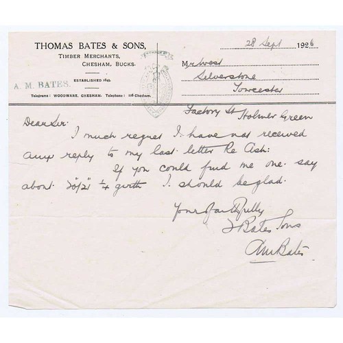 1926 billhead thomas bates - billhead, &