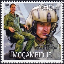 PRINCE WILLIAM RAF Air Sea Rescue Helicopter Aircraft Pilot Stamp #4 (2013)