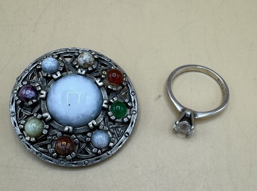 Vintage brooch celtic agate - vintage,