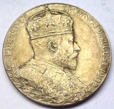 Silver 1902 Edward VII coronation medal 31mm