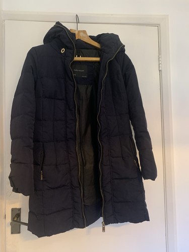Zara basic navy puffer - zara,