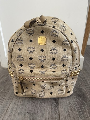 Mcm stark backpack - beige-, side