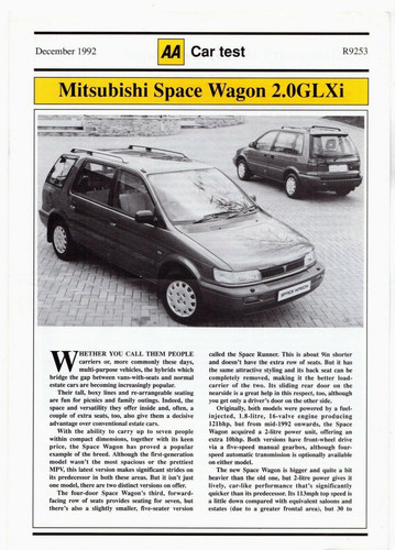Mitsubishi space wagon 0 - wagon, 2.0