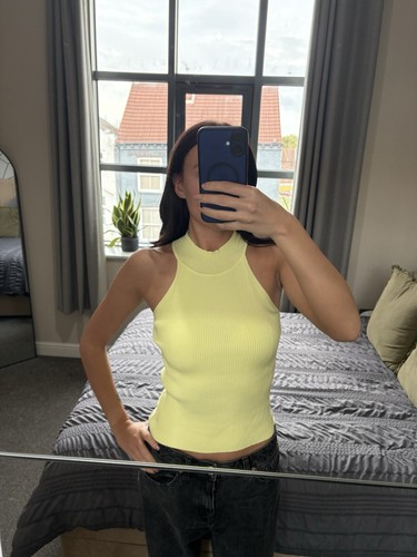Zara yellow ribbed - ribbed, mock