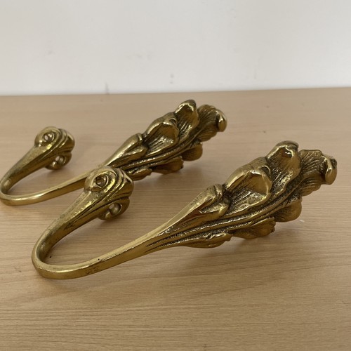 Vintage pair brass ornate - pair,