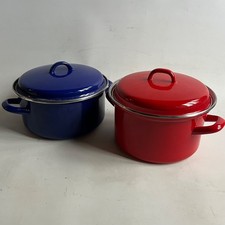 2 x Vintage Metal Enamel