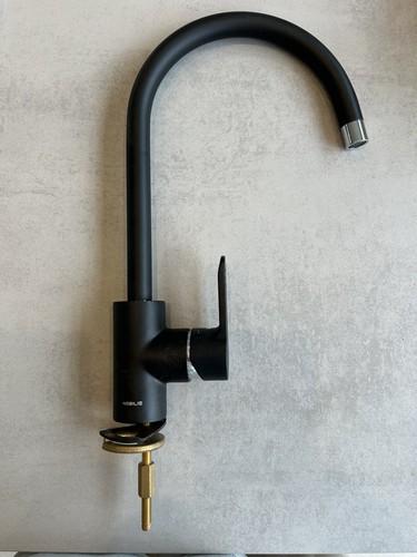 Nobili matt black mixer swan - matt,