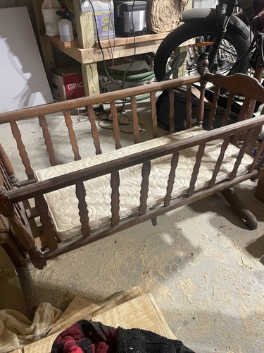Antique 1800 wooden baby - antique, 1800’s