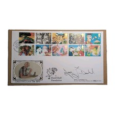 Fey Dahl Signed Wife of Roald Dahl 1993 First Day Cover Big Friendly Giant FDC