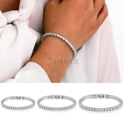 Silver tennis bracelet - silver, 4mm