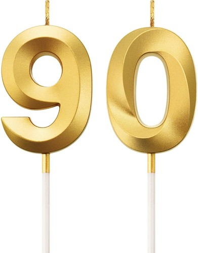 Birthday candle gold - gold, number