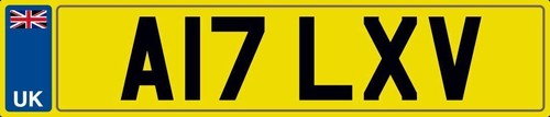 Number plate a17 lxv - plate,