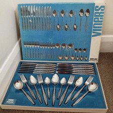 Vintage Viners Mosaic 44pc Canteen of Cutlery service for 6 great condition 70's
