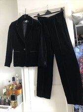 Vintage 60s velvet Ladies tuxedo trouser Suit Made In England 10/ 12 Dereta