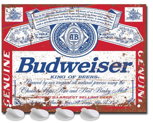 Budweiser metal wall sign - wall,