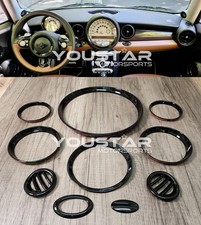 Set 10x GLOSS BLACK Dashboard Interior Trims for MINI Cooper R55 R56 R57 R58 R59