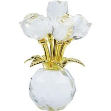Crystal Rose Flower Figurine