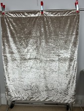 Lovely shimmering beige faux velvet lined curtains 54in long 43in wide Used VGC