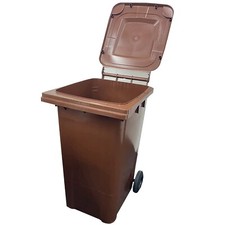 Brown garden wheelie bin - garden,
