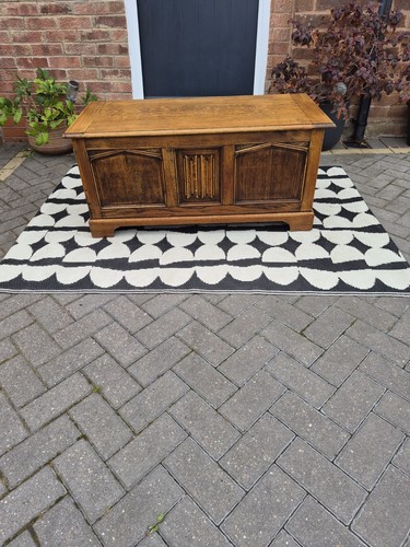 Vintage oak blanket box coffer - blanket,