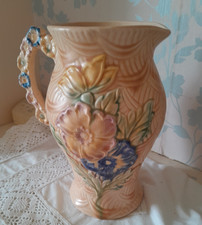 1930's Vintage ARTHUR WOOD ArtDeco Jug Vase 8"- 20 CM Wild Flower