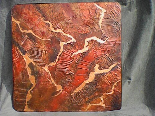 Abstract bronze relief 2 - relief, no