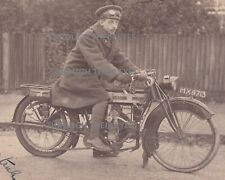 Original photo postcard Gentleman on a Douglas motorcycle motorbike c 1920