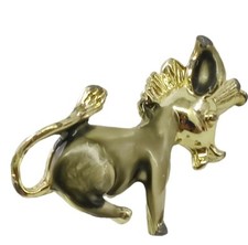 Enamel Donkey Brooch Silver